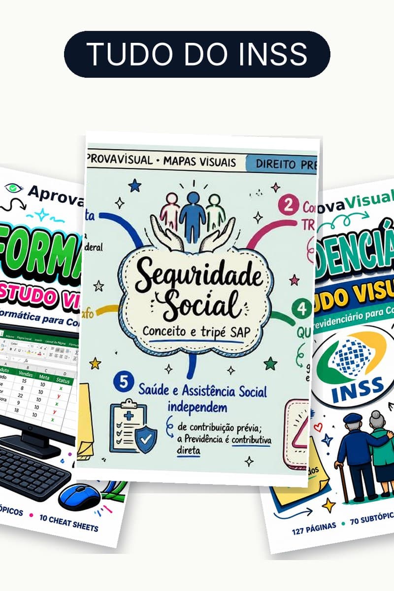 Capa Tudo do INSS — Estudo + Exercícios + Mapas