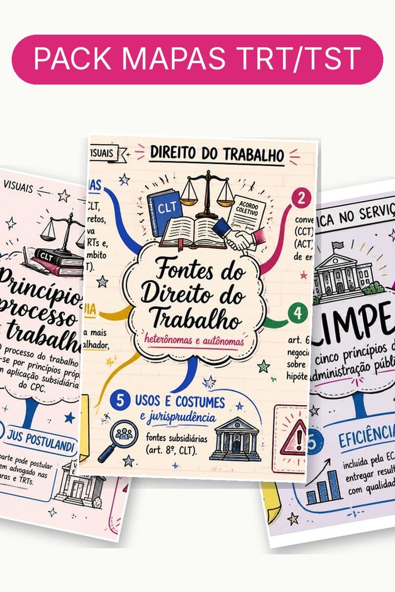 Capa Pack TRT/TST — Mapas Mentais (7 matérias)