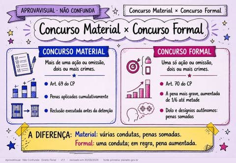 Concurso Material × Concurso Formal — página ilustrada do material