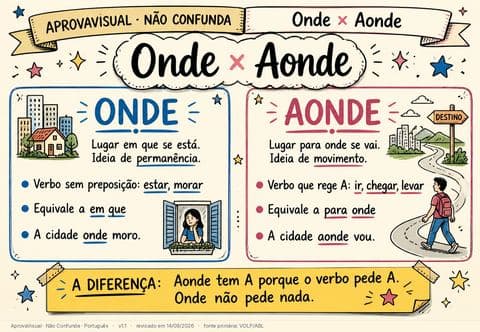 Onde × Aonde — página ilustrada do material