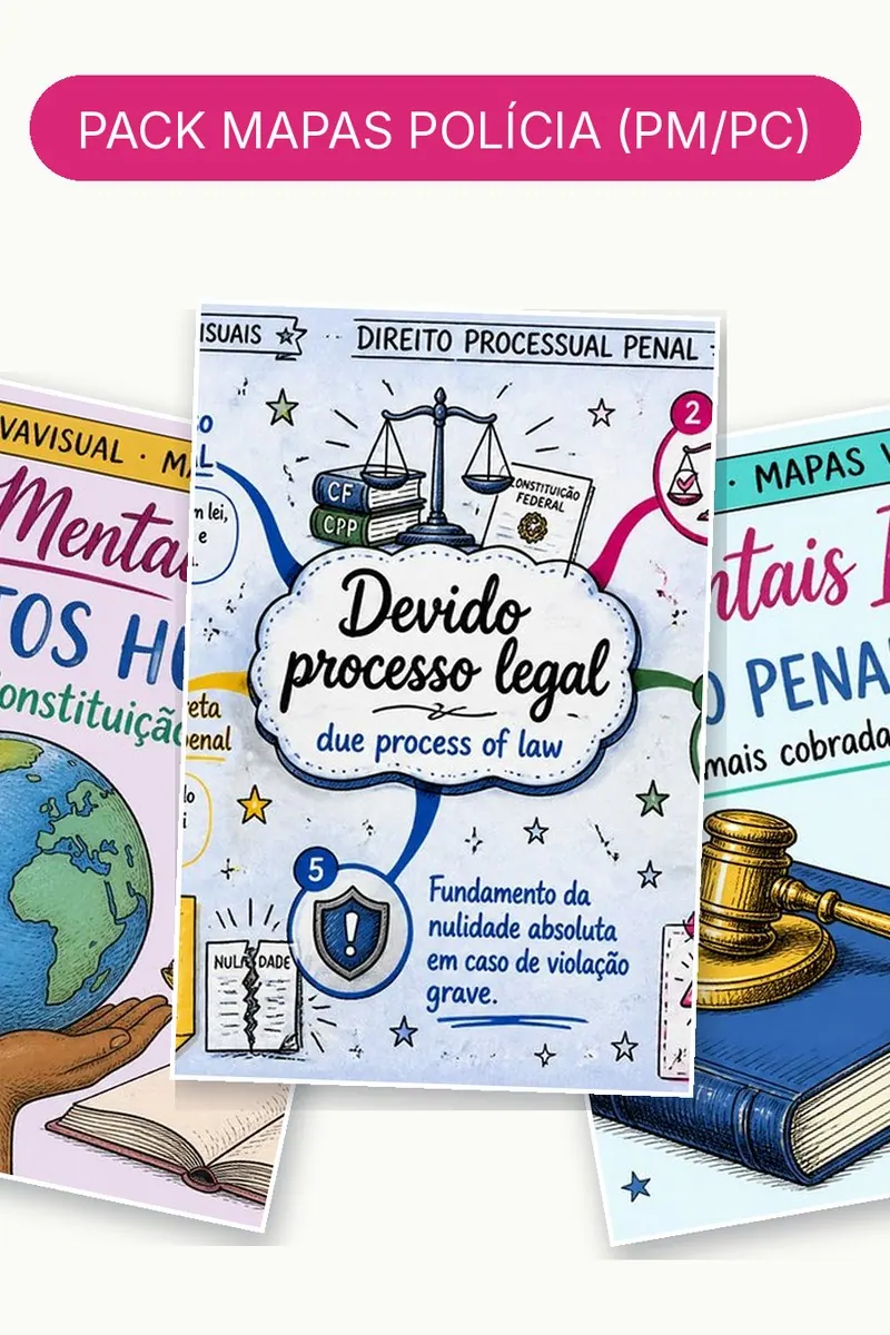 Capa Pack Polícia PM/PC — Mapas Mentais (9 matérias)